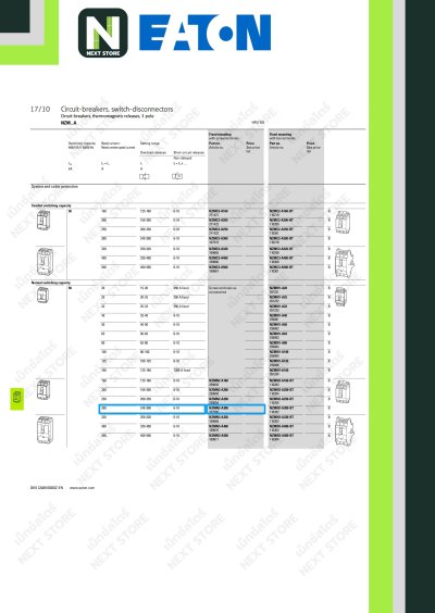 เบรกเกอร์MCCB3P300AT/300AFSIZE2,50kAat415Vรุ่นNZMN2-A300-AS
