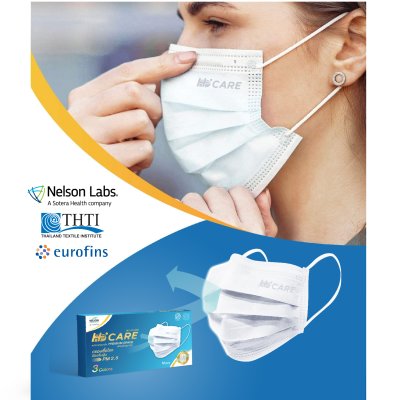 Hi-Care หน้ากากอนามัย 3 Colors (รองรับ PM2.5 กรองเชื้อโรค) แผ่นกรอง 3 ชั้น ชนิดคล้องหู  (10ชิ้น/บรรจุ3สี)