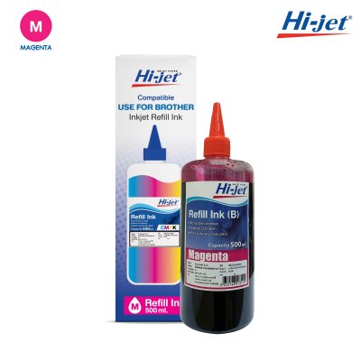 Hi-jet หมึกเติม Inkjet Refill Ink สำหรับแบรนด์ (ฺBrother) (บราเธอร์) 500 ml. (เลือกสีได้)  หมึกเติมเกรดพรีเมียม