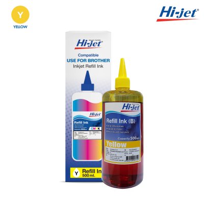Hi-jet หมึกเติม Inkjet Refill Ink สำหรับแบรนด์ (ฺBrother) (บราเธอร์) 500 ml. (เลือกสีได้)  หมึกเติมเกรดพรีเมียม