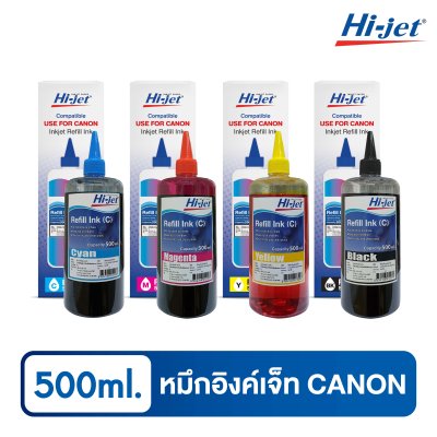 Hi-jet Inkjet Refill Ink 500 ml – 4-Color Set (Brand Selectable) – High Quality Compatible Ink