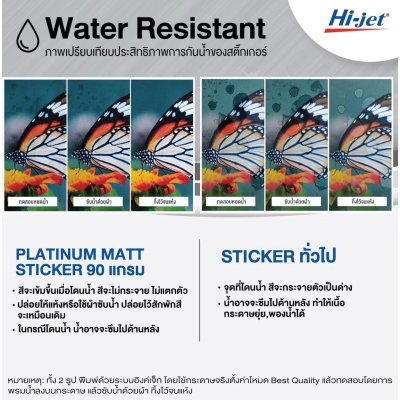 Hi-jet สติกเกอร์ผิวด้าน Inkjet Platinum Matt Sticker 90 แกรม