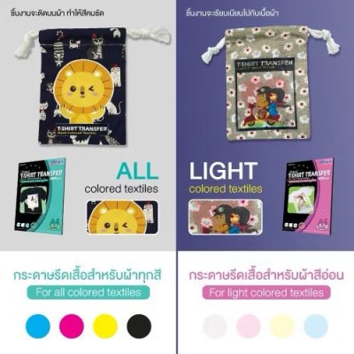 Hi-jet กระดาษรีดเสื้อ สำหรับผ้าสีอ่อน Inkjet Platinum Transfer Paper for Light-colored Textile 120 แกรม