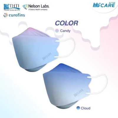 Hi-Care PLUS4 รุ่นผ้าทอพิเศษ จากผ้า SPUNLACE หน้ากากแบบ 3 มิติ  (รองรับ PM2.5 กรองเชื้อโรค) แผ่นกรอง 4 ชั้น
