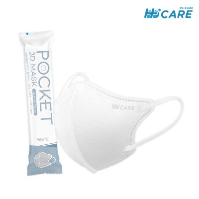 [เซ็ตสุดคุ้ม x3] Hi-Care หน้ากากอนามัย 3D Pocket Mask กรองเชื้อโรค ป้องกันฝุ่นPM 2.5 / สีขาว (แพ็กละ 15 ชิ้น)