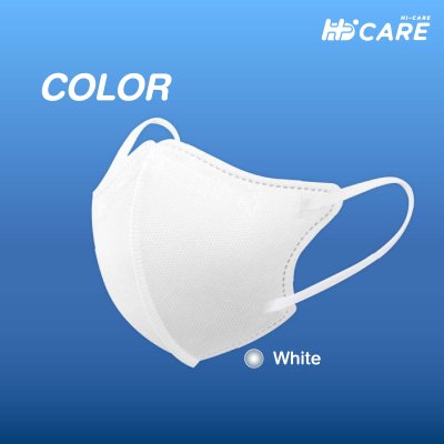 Hi-Care หน้ากากอนามัย 3D Pocket Mask กรองเชื้อโรค ป้องกันฝุ่นPM 2.5 / สีขาว (แพ็กละ 15 ชิ้น)