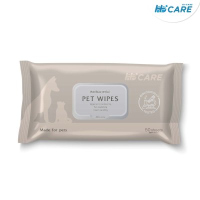 Hi-Care Pet Wipes 50 Sheets ทิชชู่เปียกสูตรอ่อนโยนสำหรับสัตว์เลี้ยง 50 แผ่น