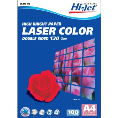 Hi-jet กระดาษอาร์ตด้าน Laser Matt High Bright Art Matt Paper 130 แกรม A4 100 แผ่น