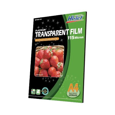 Hi-jet แผ่นใส Inkjet Platinum Transparent Film 115 ไมครอน A4 20 แผ่น