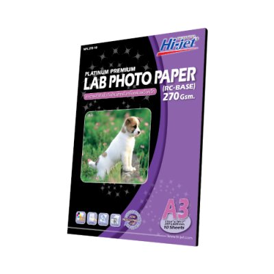 Hi-jet กระดาษโฟโต้ ผิวมัน เคลือบด้านหลังพิเศษ Inkjet Platinum Glossy Photo Paper (Backside-coated) 270 แกรม A4 10 แผ่น