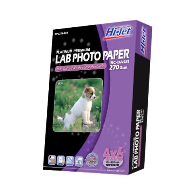 Hi-jet กระดาษโฟโต้ ผิวมัน เคลือบด้านหลังพิเศษ Inkjet Platinum Glossy Photo Paper (Backside-coated) 270 แกรม A4 10 แผ่น