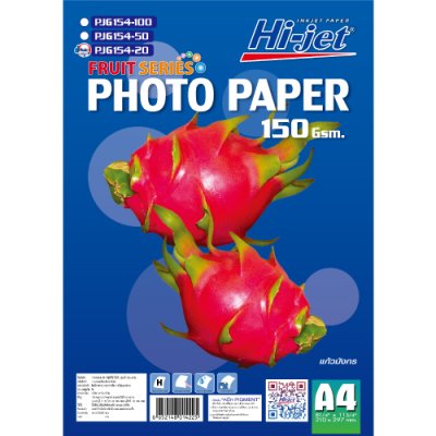 Hi-jet กระดาษโฟโต้ ผิวมัน Inkjet Fruit Series Glossy Photo Paper 150 แกรม A4