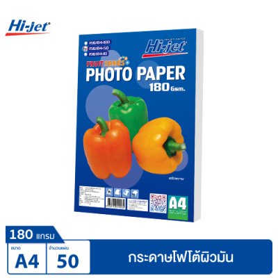 Hi-jet กระดาษโฟโต้ ผิวมัน Inkjet Fruit Series Glossy Photo Paper 180 แกรม A4