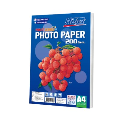 Hi-jet กระดาษโฟโต้ ผิวมัน Inkjet Fruit Series Glossy Photo Paper 200 แกรม A4