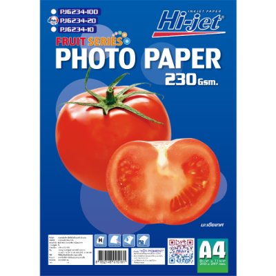 Hi-jet กระดาษโฟโต้ ผิวมัน Inkjet Fruit Series Glossy Photo Paper 230 แกรม A4