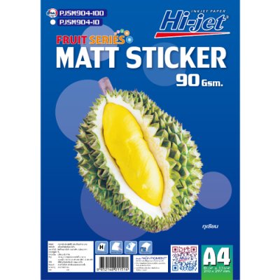 Hi-jet สติกเกอร์ผิวด้าน Inkjet Fruit Series Matt Sticker Paper 90 แกรม A4 100 แผ่น