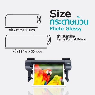 Hi-jet กระดาษอิงค์เจ็ท ผิวมัน เคลือบด้านหลังพิเศษ แบบม้วน Inkjet Glossy Paper Roll 190 แกรม