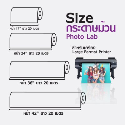 Hi-jet กระดาษโฟโต้ Inkjet Lab 270 แกรม ไซต์ม้วน