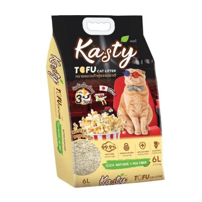 Kasty Tofu Cat Litter, Butter Popcorn scent 6L.[2.72kg.]