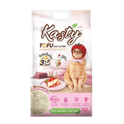 Kasty Tofu Cat Litter, Strawberry cheesecake 10L.[4.54kg.]