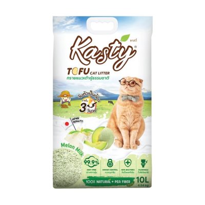 Kasty Tofu Cat Litter, Melon Milk scent 10L.[4.54kg.]