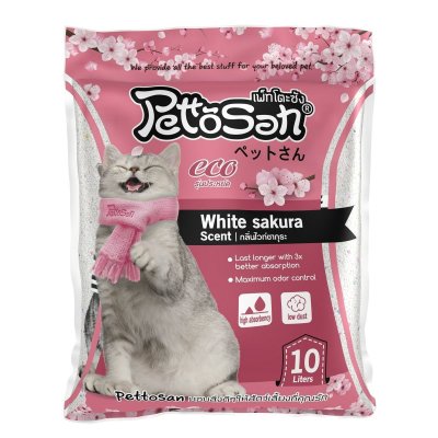 Petto San ทรายแมว White Sakura 10L