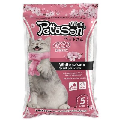 Petto San ทรายแมว White Sakura 5L.