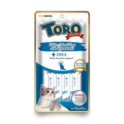 TORO Plus ทูน่าเนื้อขาว คัทสึโอะบูชิ DHA 5pcs.x15g.