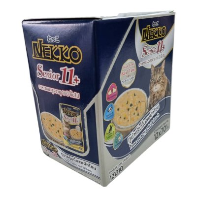 NEKKO Senior 11+ ทูน่าครีมมี่ผสมผักโขม 12pcs.x70g.