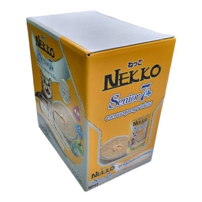 NEKKO Senior 7+ ทูน่าครีมมี่ผสมปลาแซลมอน 12pcs.x70g.