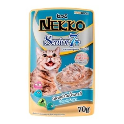 NEKKO Senior 7+ ทูน่าในน้ำเกรวี่ 70g.