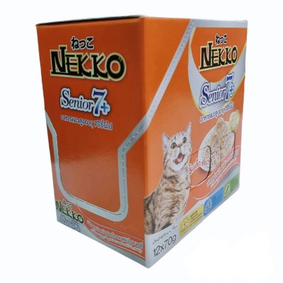 Nekko ซีเนียร์7+ ทูน่าหน้าปลาโออบแห้งในเยลลี่ 12pcs.x70g.