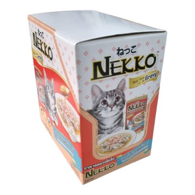 Nekko ทูน่าปูอัดในน้ำเกรวี่ 12pcs.x70g.