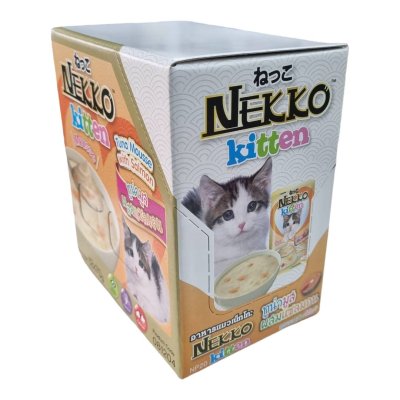 Nekko ลูกแมว ทูน่ามูสผสมแซลมอน 12pcs.x70g.