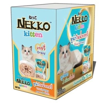 Nekko ลูกแมว ทูน่าในน้ำเกรวี่ 12pcs.x70g.