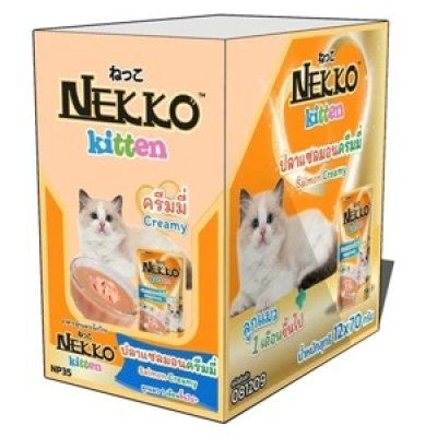 Nekko ลูกแมว ปลาแซลมอนครีมมี่ 12pcs.x70g.