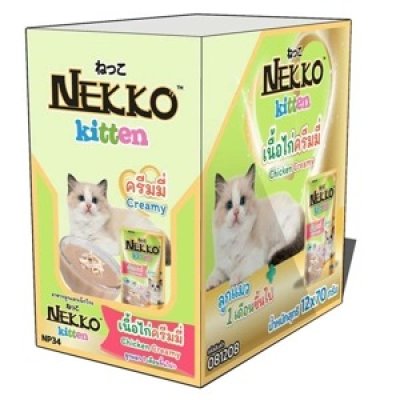 Nekko ลูกแมว ไก่ครีมมี่ 12pcs.x70g.