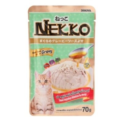 Nekko ทูน่า ไก่ในน้ำเกรวี่ 70g.