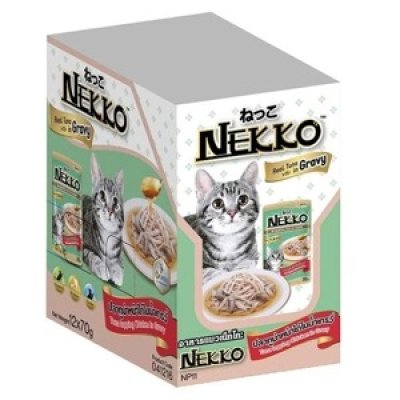 Nekko ทูน่าหน้าไก่ในน้ำเกรวี่ 12pcs.x70g.