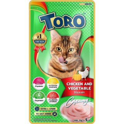 Toro แมวเลีย ไก่ ผัก 5pcs.x15g.