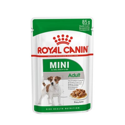 Royal Canin Mini Adult Chunks in Gravy Pouch 85g.