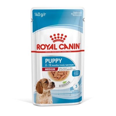 Royal Canin Medium Puppy Chunks in Gravy Pouch 140g.