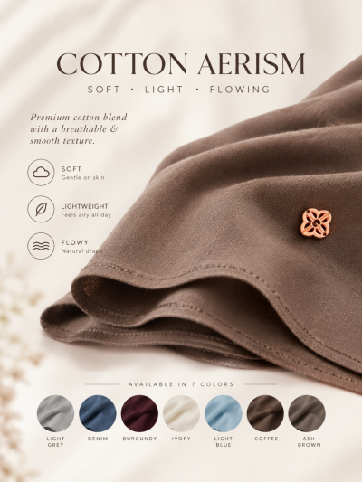 GAYATRI Aerora Series Pashmina Instan Hijab Instant Wanita Cotton Aerism Premium