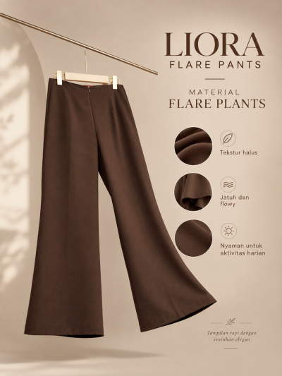 Gayatribasic Celana Flare Wanita LIORA Celana Flare Modern Resleting Depan