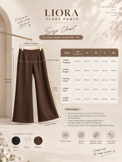 Gayatribasic Celana Flare Wanita LIORA Celana Flare Modern Resleting Depan