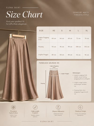 Rok Satin Wanita Panjang A-Line | Elena Skirt Gayatribasic