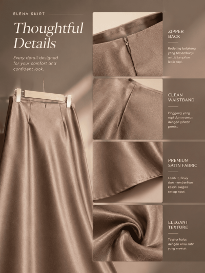 Rok Satin Wanita Panjang A-Line | Elena Skirt Gayatribasic