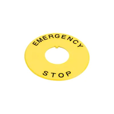 HWAV-27-Y-NAMEPLATE FOR EMERGENCY STOP 22mm
