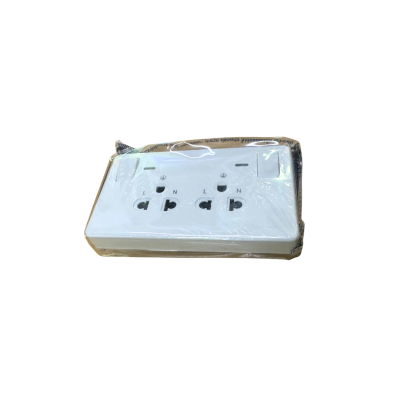 เต้ารับคู่มีสวิตซ์ เปิด-ปิด (สีขาว) PCH-904 LN Chang