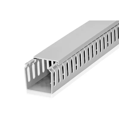รางเก็บสายไฟโปร่ง Wire Duct (สีเทา) - Leetech
